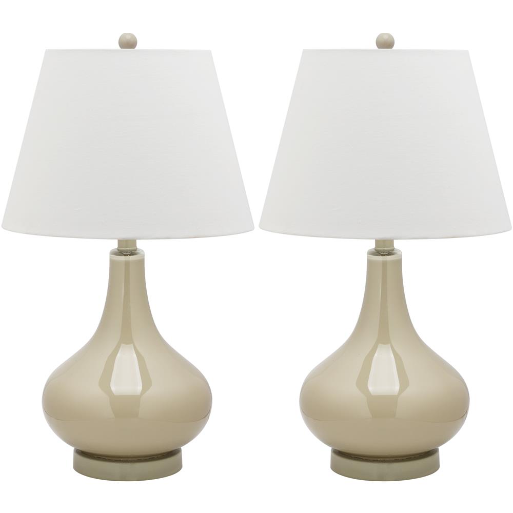 Safavieh LIT4087L AMY GOURD GLASS (SET OF 2) APRICOT BASE AND NECK TABLE LAMP